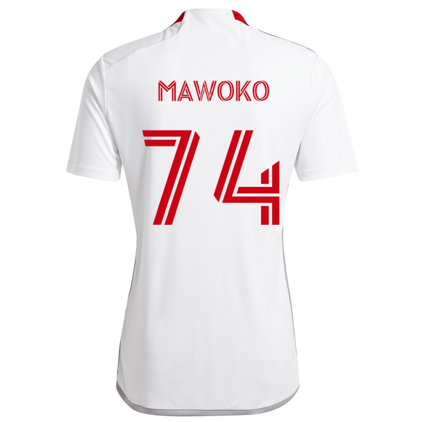 Men Football Kundai Mawoko #74 White Red Away Jersey 2024/25 T-Shirt Uk