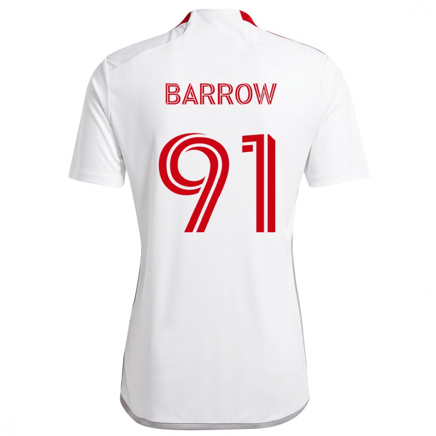 Men Football Dékwon Barrow #91 White Red Away Jersey 2024/25 T-Shirt Uk