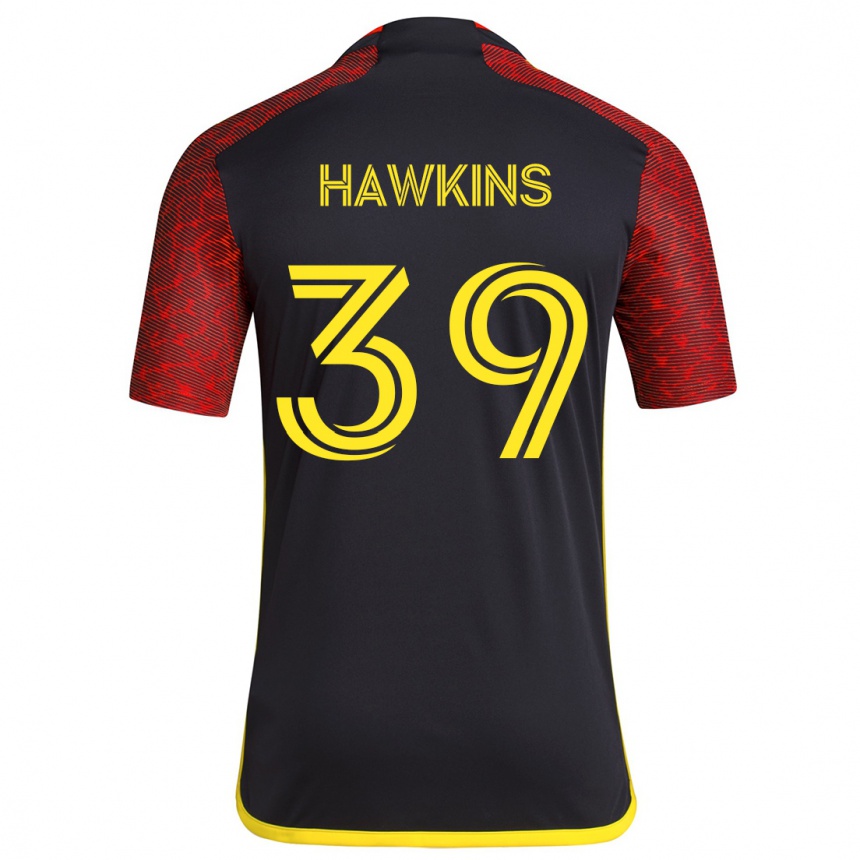 Men Football Stuart Hawkins #39 Red Black Away Jersey 2024/25 T-Shirt Uk