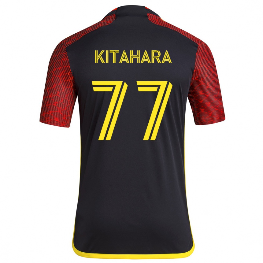 Men Football Sota Kitahara #77 Red Black Away Jersey 2024/25 T-Shirt Uk