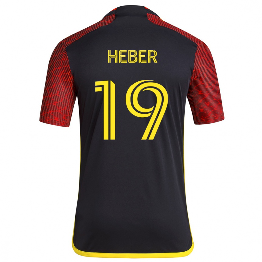 Men Football Héber #19 Red Black Away Jersey 2024/25 T-Shirt Uk