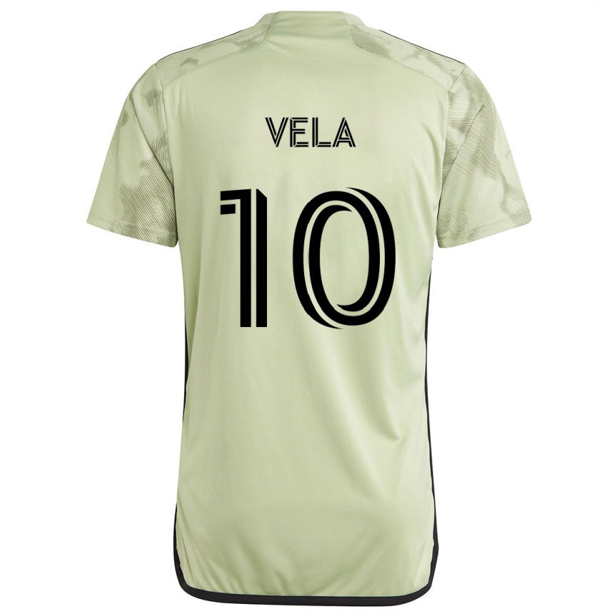 Men Football Carlos Vela #10 Light Green Away Jersey 2024/25 T-Shirt Uk