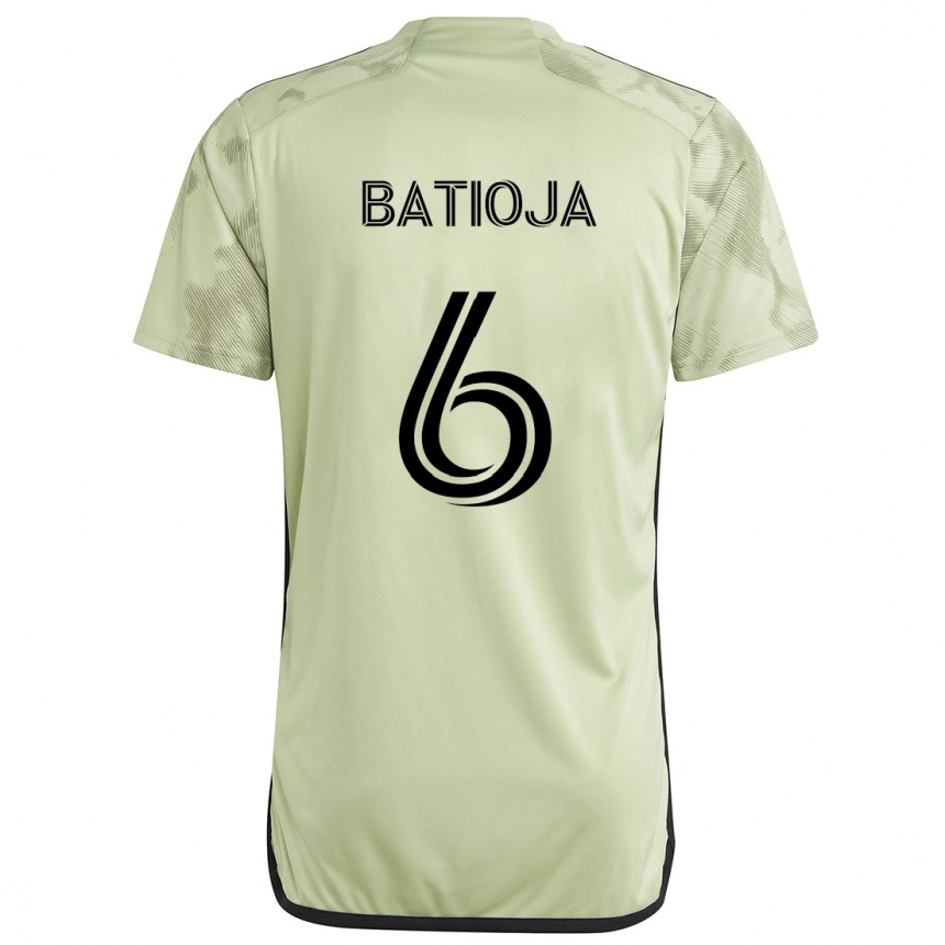 Men Football Jeremy Batioja #6 Light Green Away Jersey 2024/25 T-Shirt Uk