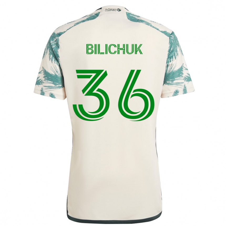 Men Football Ryan Bilichuk #36 Beige Brown Away Jersey 2024/25 T-Shirt Uk