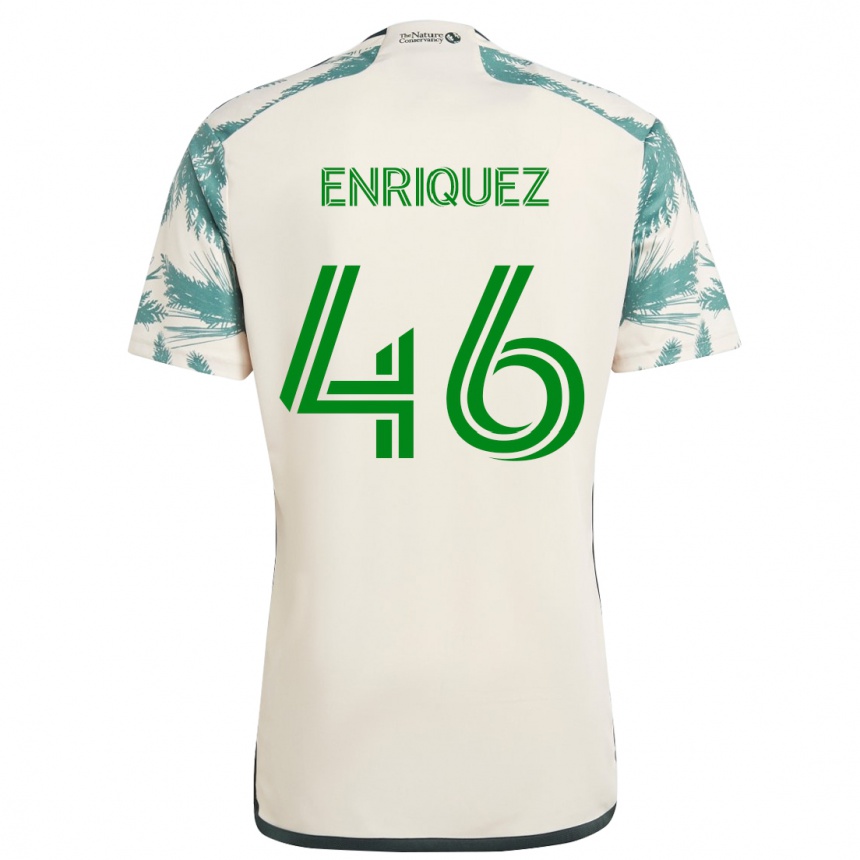 Men Football Victor Enriquez #46 Beige Brown Away Jersey 2024/25 T-Shirt Uk