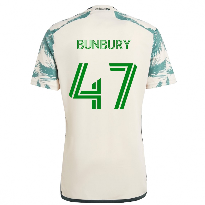 Men Football Mataeo Bunbury #47 Beige Brown Away Jersey 2024/25 T-Shirt Uk