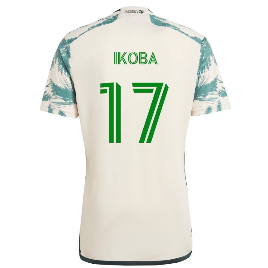 Men Football Tega Ikoba #17 Beige Brown Away Jersey 2024/25 T-Shirt Uk