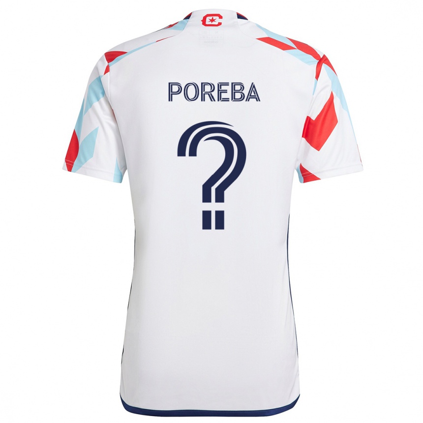 Men Football David Poreba #0 White Red Blue Away Jersey 2024/25 T-Shirt Uk