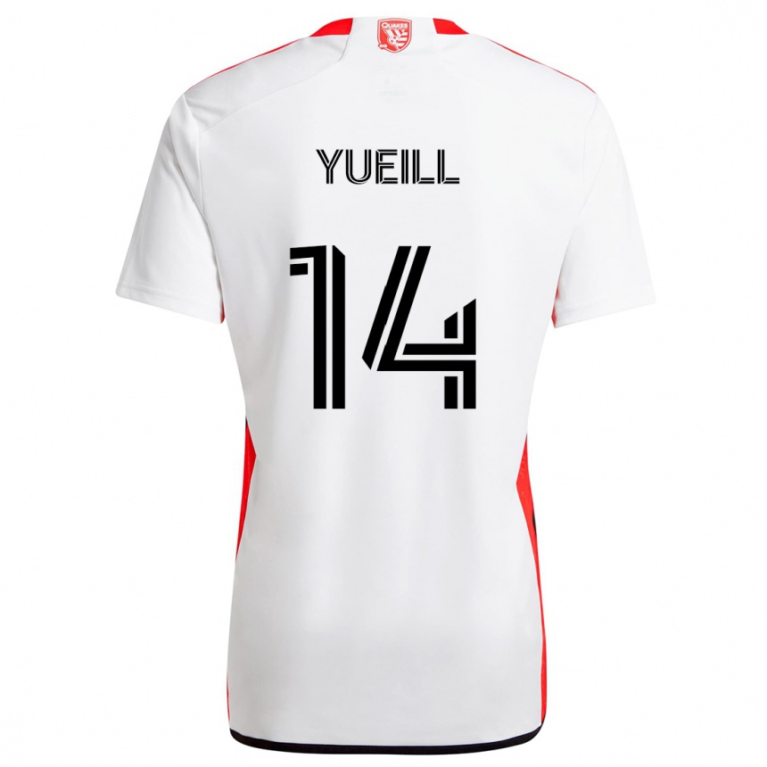 Men Football Jackson Yueill #14 White Red Away Jersey 2024/25 T-Shirt Uk