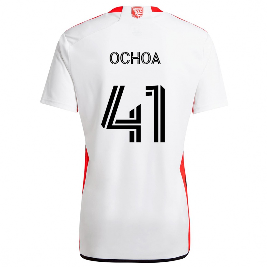 Men Football Emmanuel Ochoa #41 White Red Away Jersey 2024/25 T-Shirt Uk