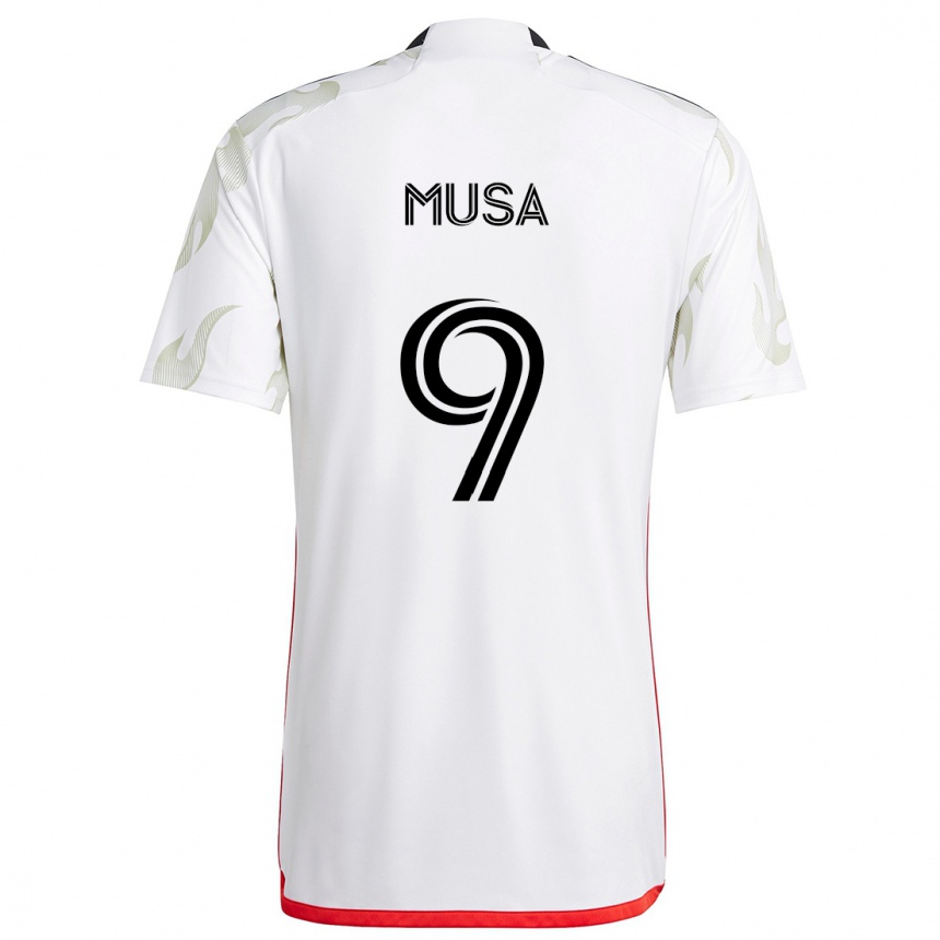 Men Football Petar Musa #9 White Red Black Away Jersey 2024/25 T-Shirt Uk