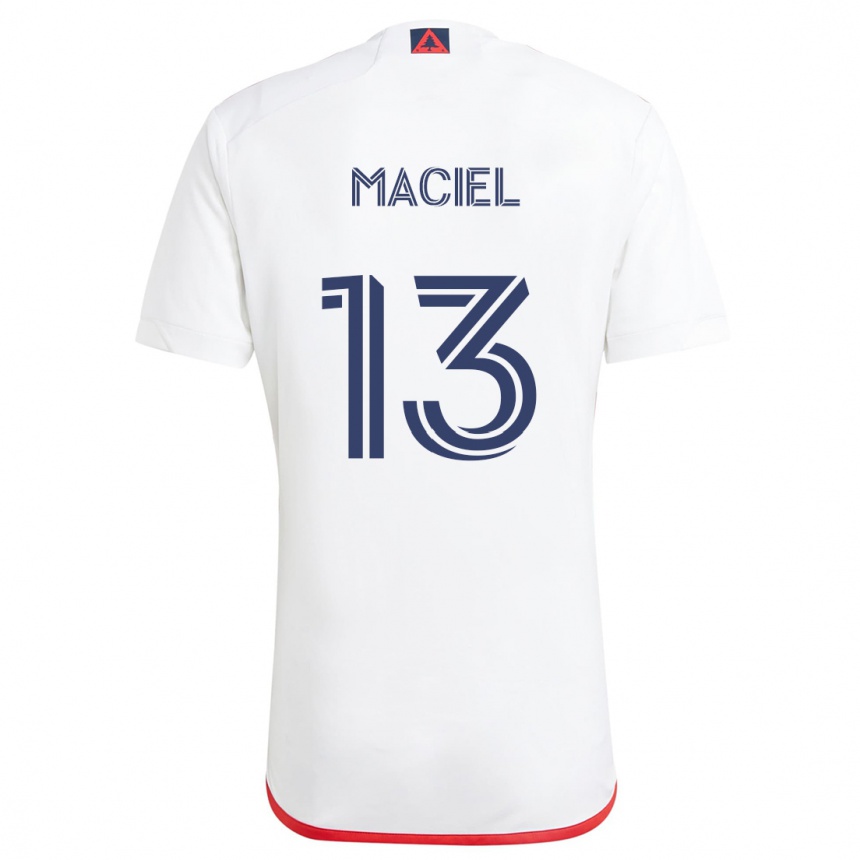 Men Football Maciel #13 White Red Away Jersey 2024/25 T-Shirt Uk