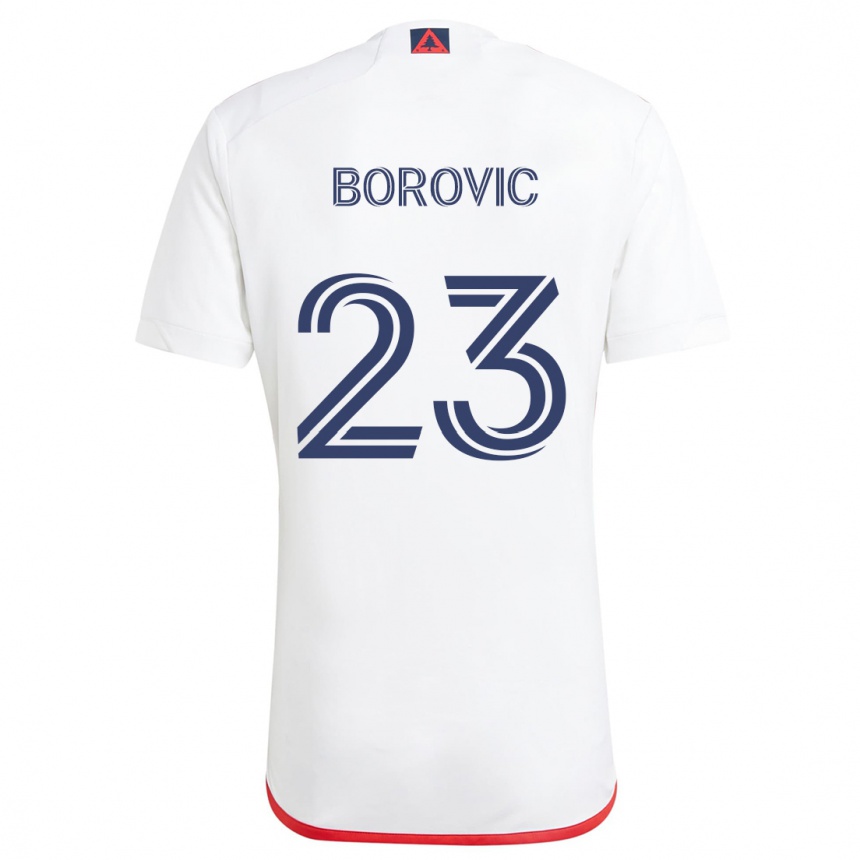 Men Football Luka Borovic #23 White Red Away Jersey 2024/25 T-Shirt Uk