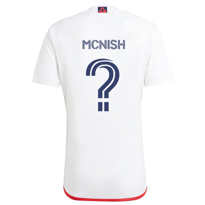 Men Football Sheridan Mcnish #0 White Red Away Jersey 2024/25 T-Shirt Uk