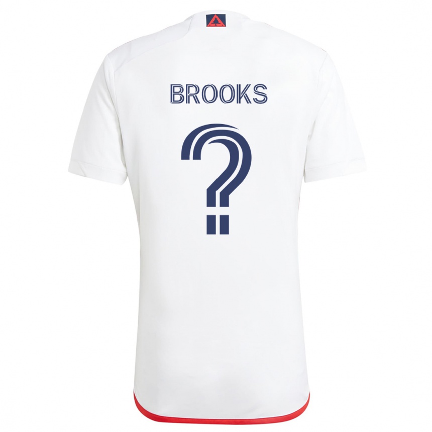 Men Football Brian Brooks #0 White Red Away Jersey 2024/25 T-Shirt Uk