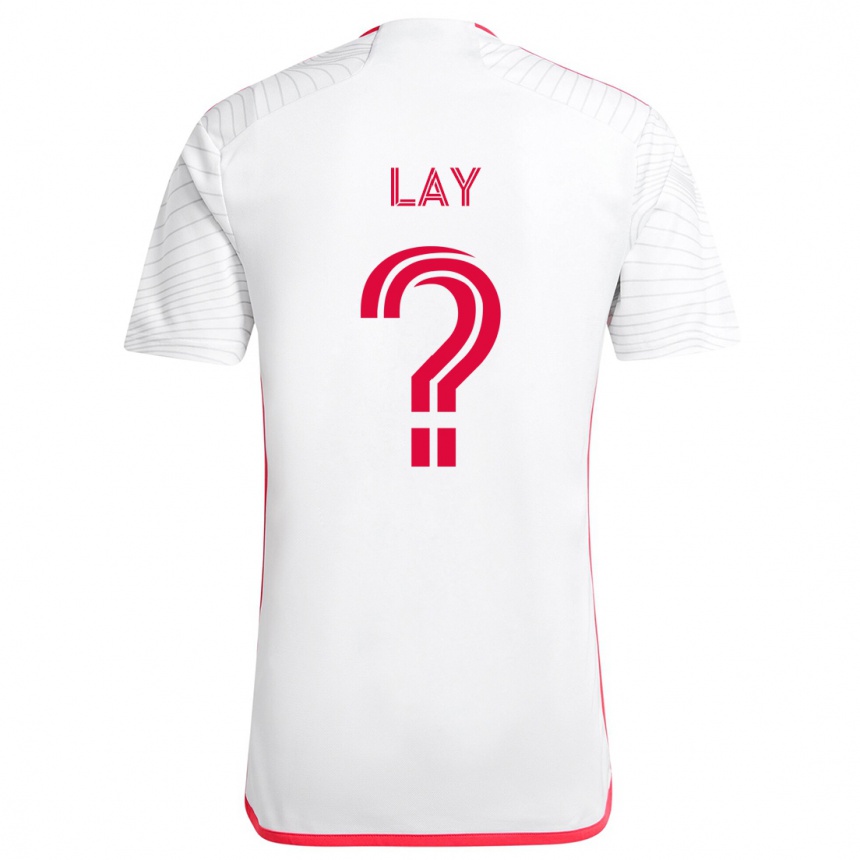 Men Football Mikey Lay #0 White Red Away Jersey 2024/25 T-Shirt Uk