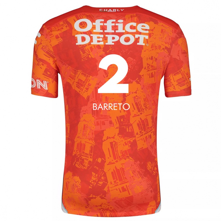 Men Football Sergio Barreto #2 Orange White Away Jersey 2024/25 T-Shirt Uk