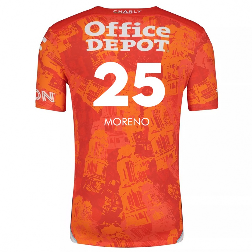 Men Football Carlos Moreno #25 Orange White Away Jersey 2024/25 T-Shirt Uk