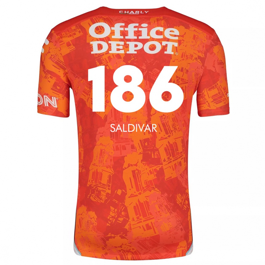 Men Football José Saldívar #186 Orange White Away Jersey 2024/25 T-Shirt Uk