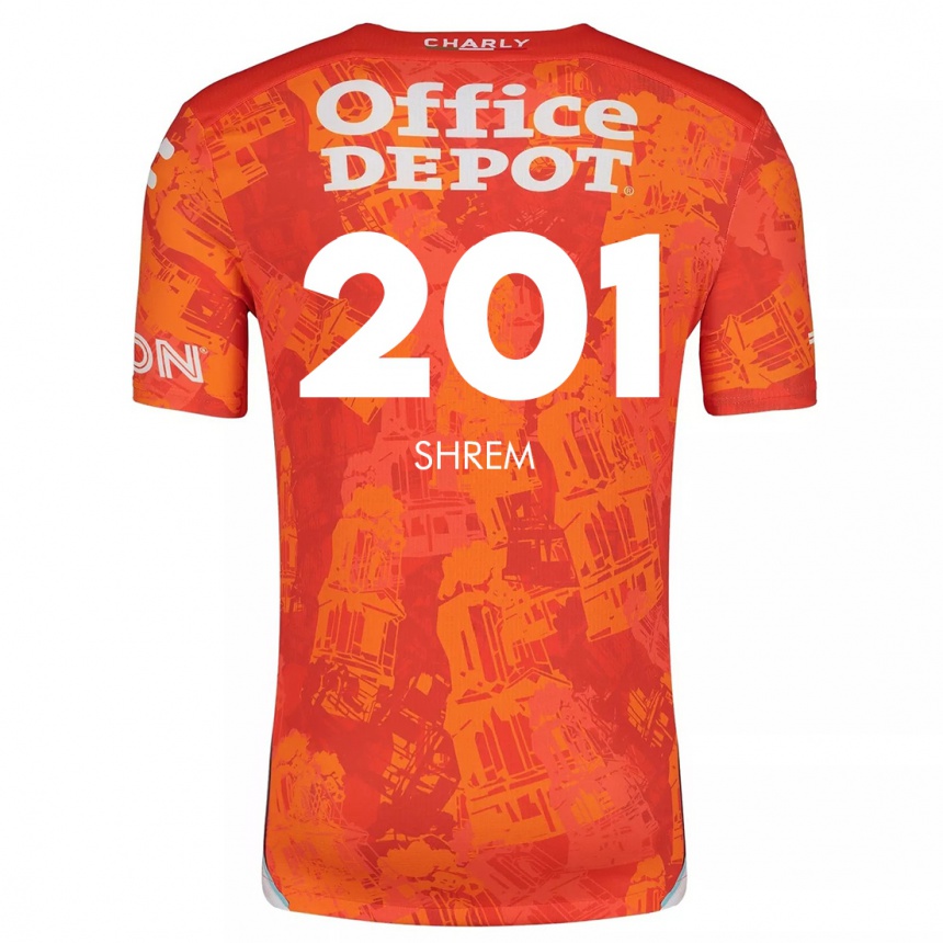 Men Football David Shrem #201 Orange White Away Jersey 2024/25 T-Shirt Uk