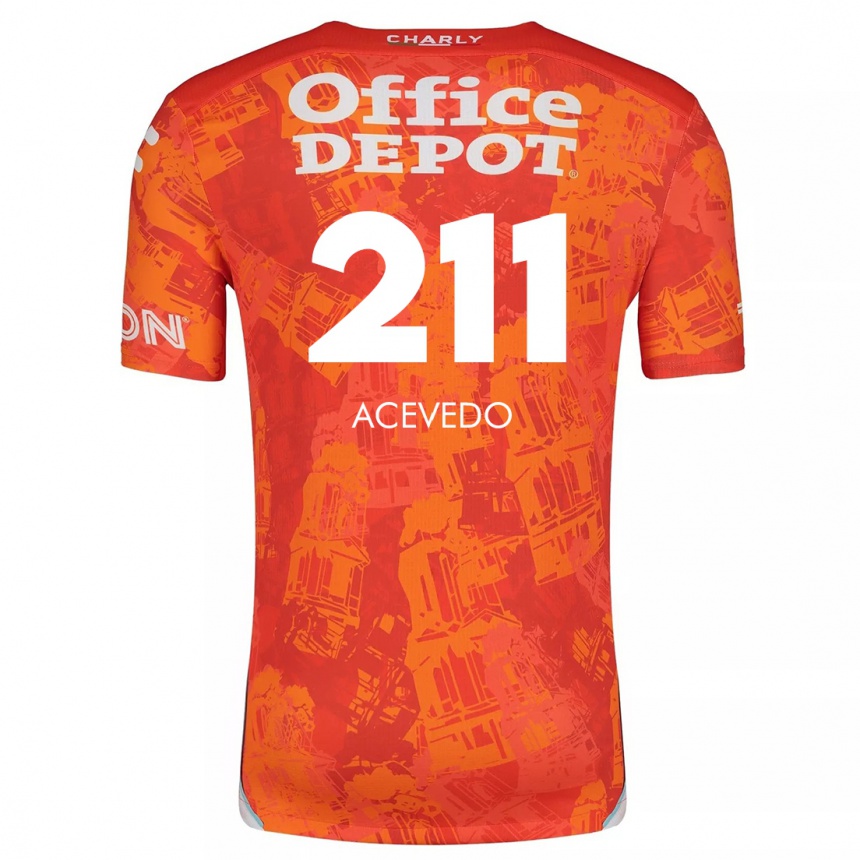 Men Football Gerardo Acevedo #211 Orange White Away Jersey 2024/25 T-Shirt Uk