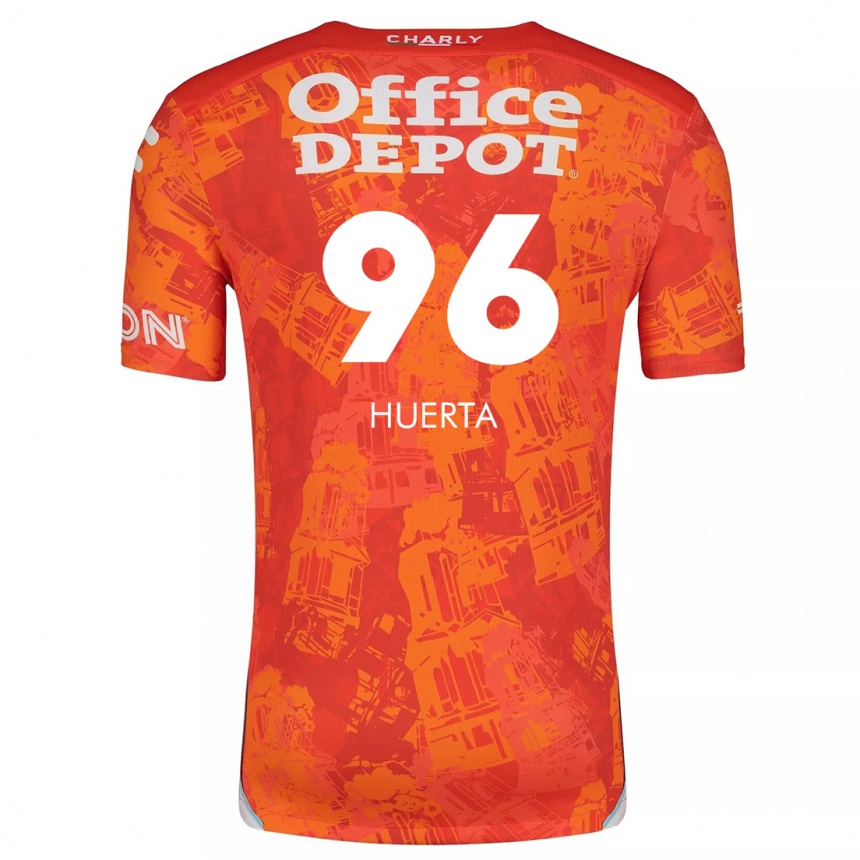 Men Football Edwin Huerta #96 Orange White Away Jersey 2024/25 T-Shirt Uk