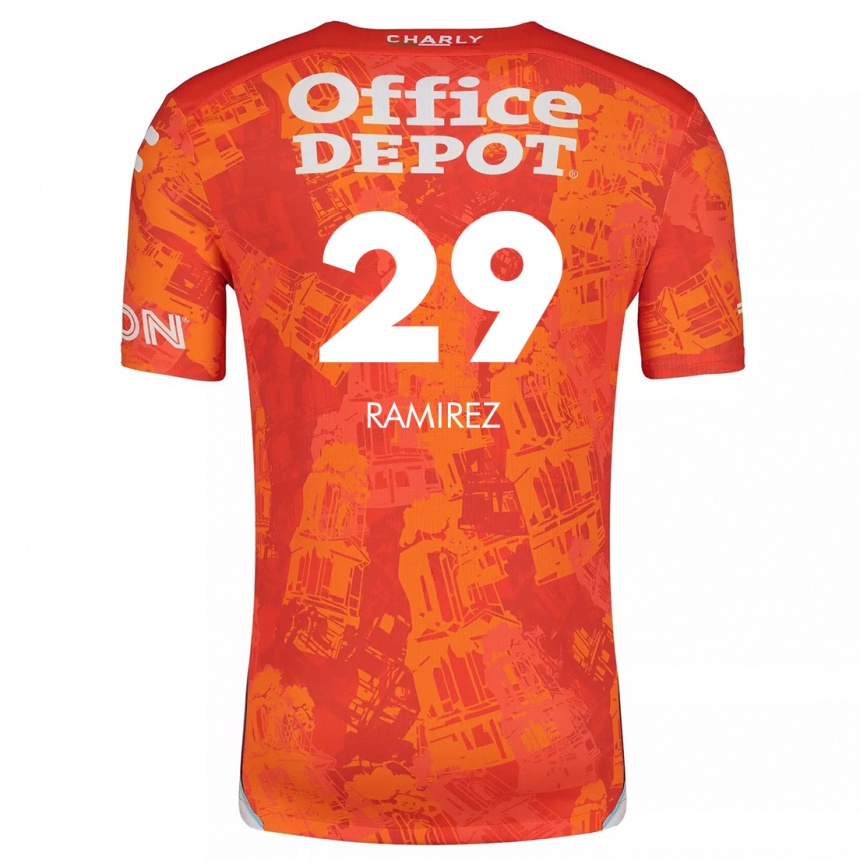 Men Football Elliana Ramirez #29 Orange White Away Jersey 2024/25 T-Shirt Uk