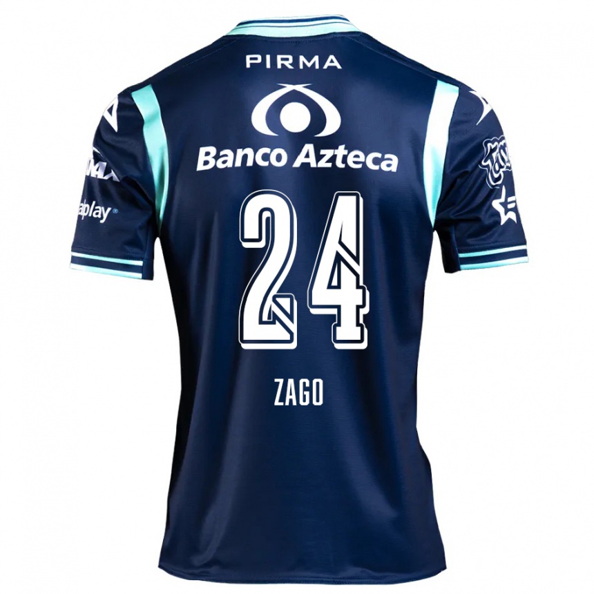 Men Football Diego Zago #24 Navy Blue Away Jersey 2024/25 T-Shirt Uk