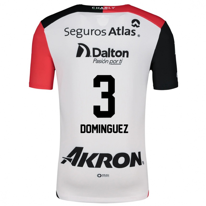 Men Football Idekel Domínguez #3 White Red Black Away Jersey 2024/25 T-Shirt Uk