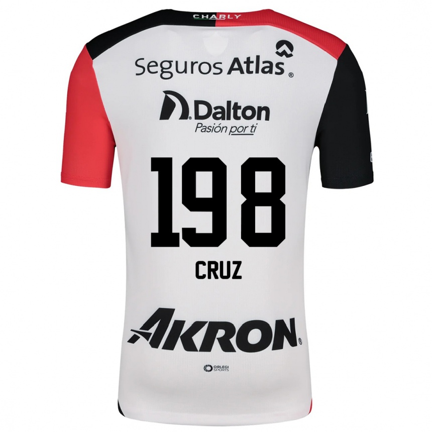 Men Football Carlos Cruz #198 White Red Black Away Jersey 2024/25 T-Shirt Uk