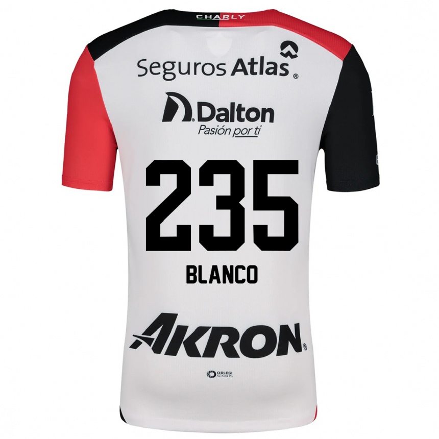 Men Football Luis Blanco #235 White Red Black Away Jersey 2024/25 T-Shirt Uk