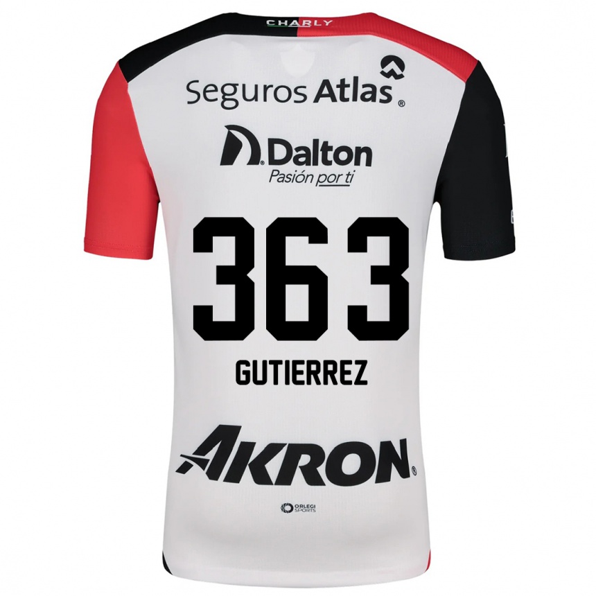 Men Football Orlando Gutiérrez #363 White Red Black Away Jersey 2024/25 T-Shirt Uk