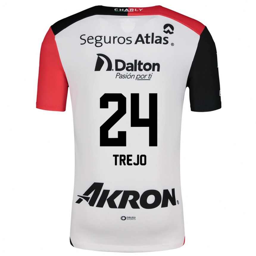 Men Football Christopher Trejo #24 White Red Black Away Jersey 2024/25 T-Shirt Uk