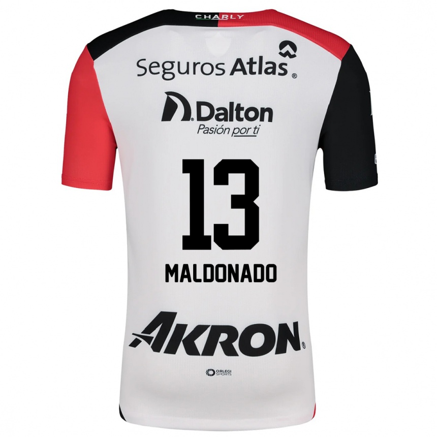 Men Football Maritza Maldonado #13 White Red Black Away Jersey 2024/25 T-Shirt Uk