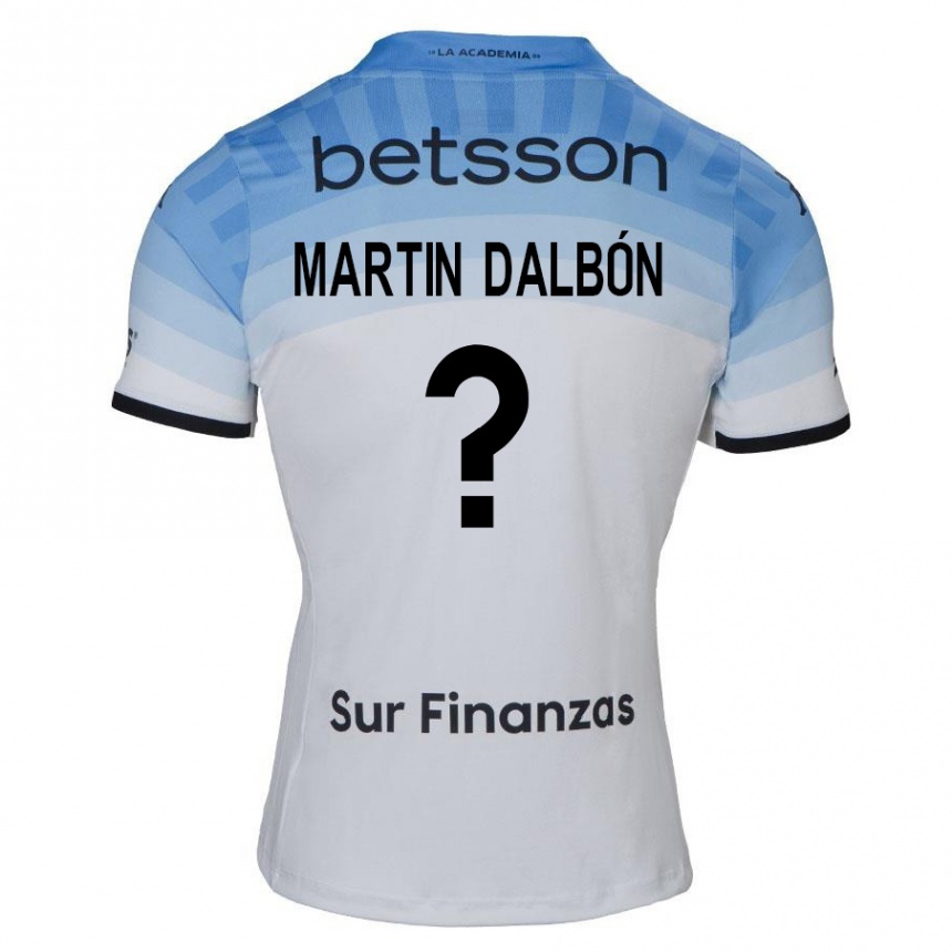 Men Football Juan Martin Dalbón #0 White Blue Black Away Jersey 2024/25 T-Shirt Uk