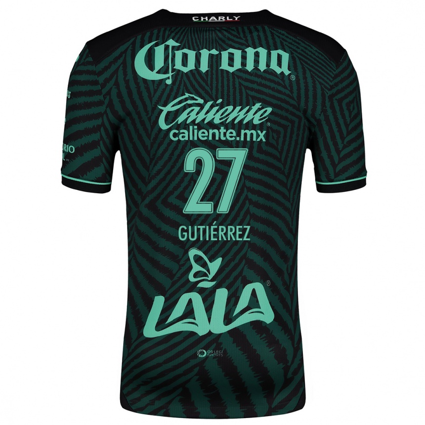 Men Football Luis Gutiérrez #27 Black Green Away Jersey 2024/25 T-Shirt Uk