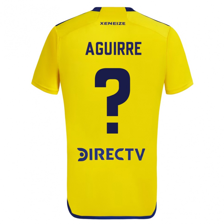 Men Football Brian Aguirre #0 Yellow Blue Away Jersey 2024/25 T-Shirt Uk