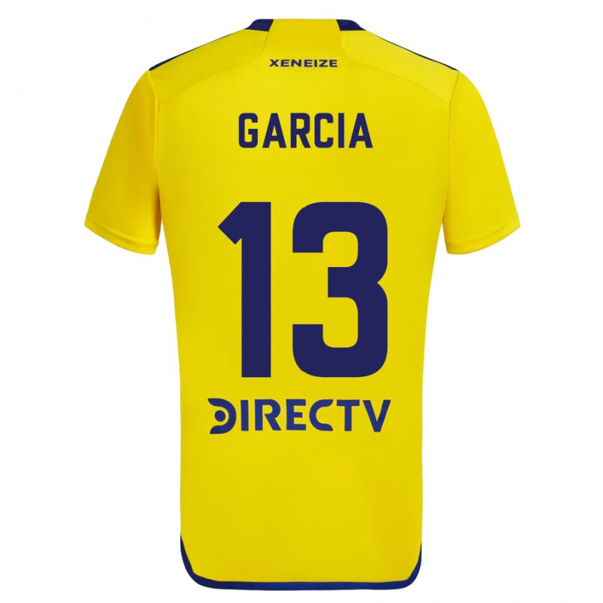 Men Football Javier García #13 Yellow Blue Away Jersey 2024/25 T-Shirt Uk