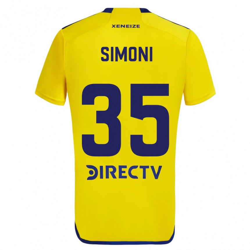 Men Football Valentino Simoni #35 Yellow Blue Away Jersey 2024/25 T-Shirt Uk