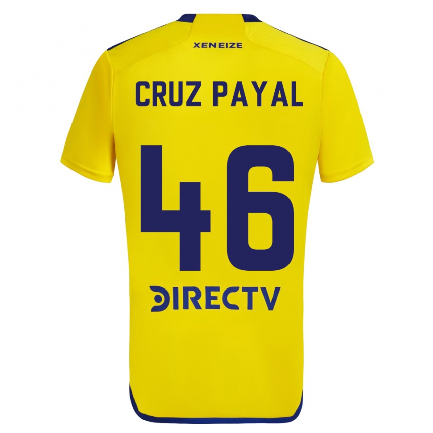 Men Football Juan Cruz Payal #46 Yellow Blue Away Jersey 2024/25 T-Shirt Uk