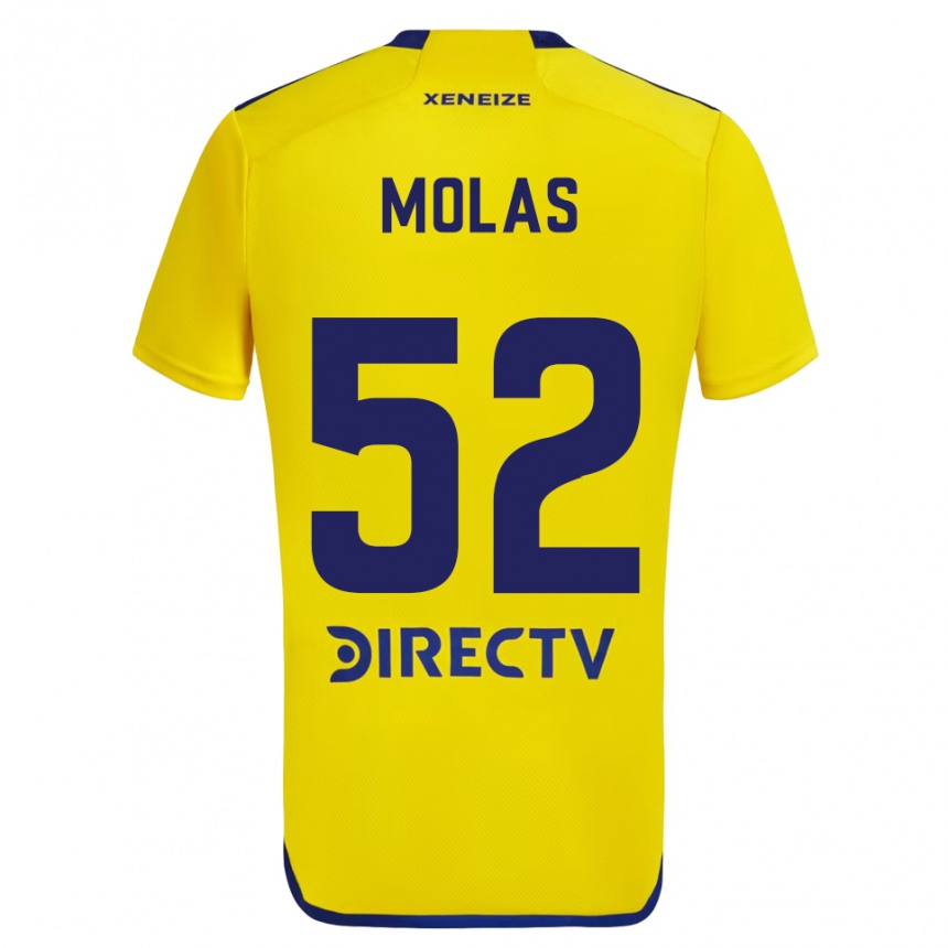 Men Football Walter Molas #52 Yellow Blue Away Jersey 2024/25 T-Shirt Uk