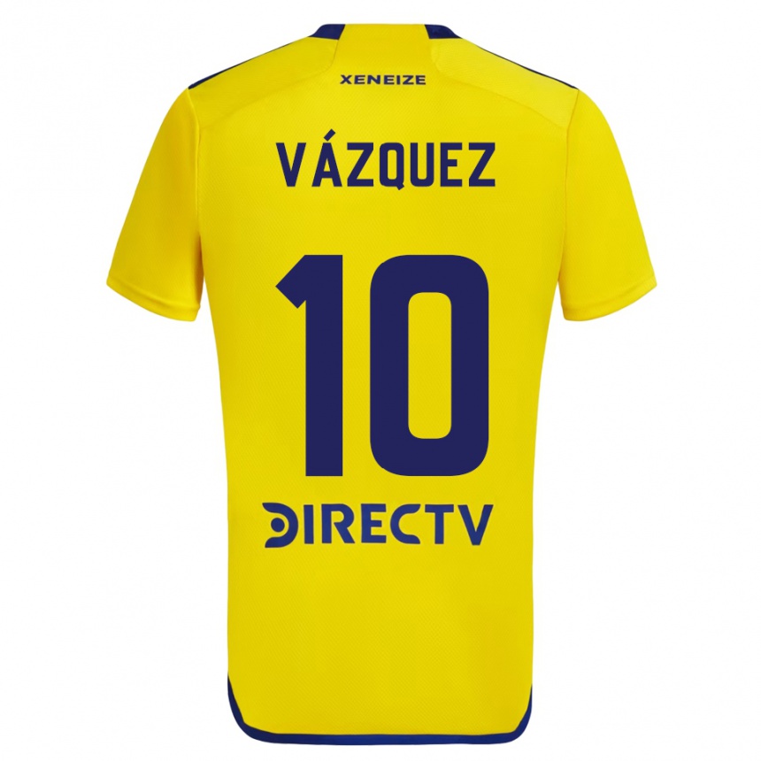 Men Football Lucas Vázquez #10 Yellow Blue Away Jersey 2024/25 T-Shirt Uk