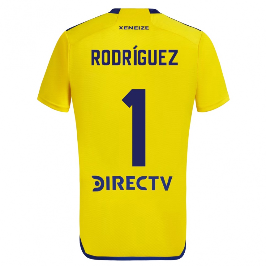 Men Football Fernando Rodríguez #1 Yellow Blue Away Jersey 2024/25 T-Shirt Uk