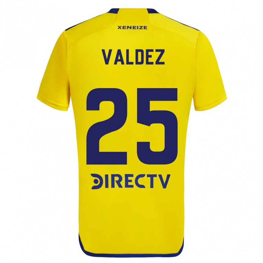 Men Football Bruno Valdez #25 Yellow Blue Away Jersey 2024/25 T-Shirt Uk