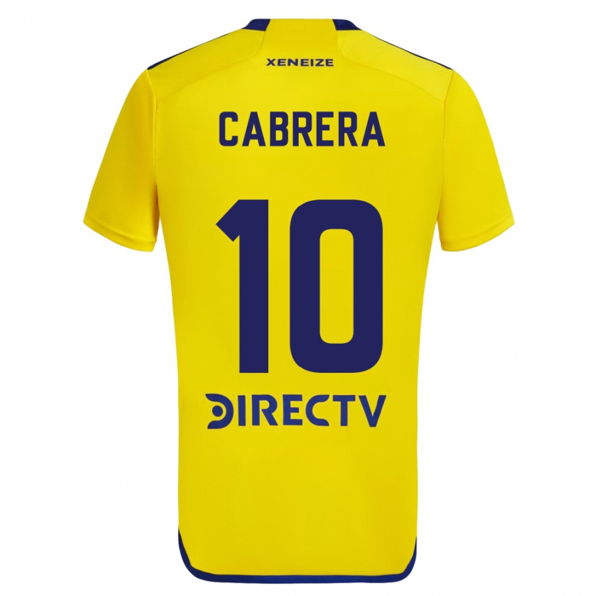 Men Football Micaela Cabrera #10 Yellow Blue Away Jersey 2024/25 T-Shirt Uk