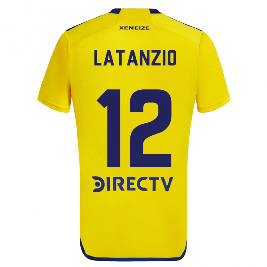 Men Football Florencia Latanzio #12 Yellow Blue Away Jersey 2024/25 T-Shirt Uk