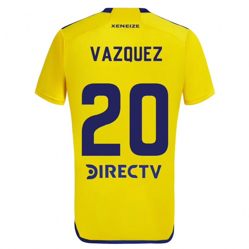 Men Football Constanza Vazquez #20 Yellow Blue Away Jersey 2024/25 T-Shirt Uk