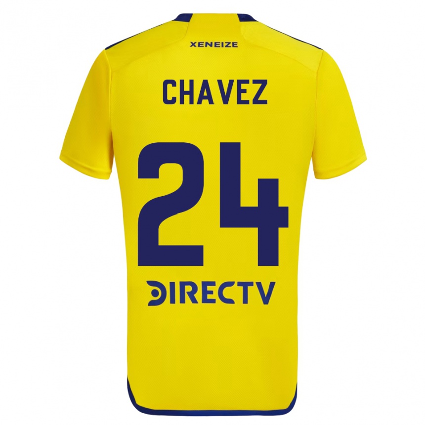 Men Football Gabriela Chavez #24 Yellow Blue Away Jersey 2024/25 T-Shirt Uk