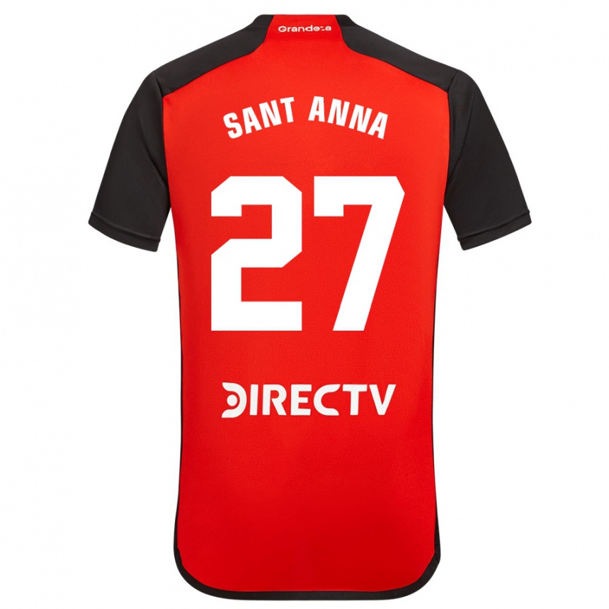 Men Football Agustín Sant Anna #27 Red Black White Away Jersey 2024/25 T-Shirt Uk