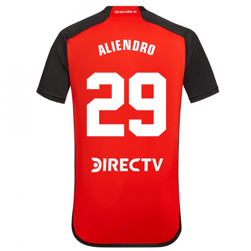 Men Football Rodrigo Aliendro #29 Red Black White Away Jersey 2024/25 T-Shirt Uk